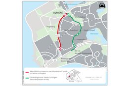 Weekendafsluiting N702 Hogering (Almere) en openstelling parallelbaan oost Literatuurwijk