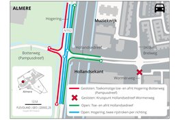 Op 14 november gaat op de Hogering de op- en afrit Hollandsedreef open