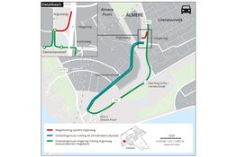 Afsluiting afrit Argonweg op de Hogering in Almere