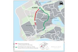 Afsluiting N702 Hogering in Almere van vrijdag 14 tot maandag 17 april