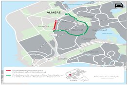 Afsluiting N702 hogering (Almere) van vrijdag 23 tot maandag 26 juni