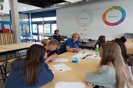 Leerlingen Copernicus adviseren educatieboerin over gezonde poffertjesles