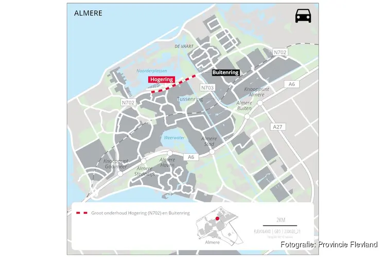 28 augustus start eerste werkzaamheden aan Hogering en Buitenring (N702)