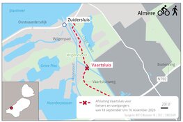 Renovatie Vaartsluis bij Almere start maandag 18 september