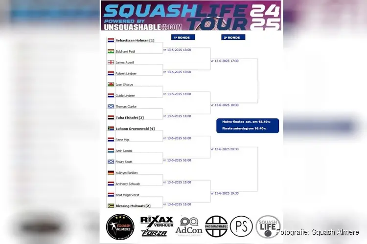 Prof Satellite toernooi bij Squash Almere