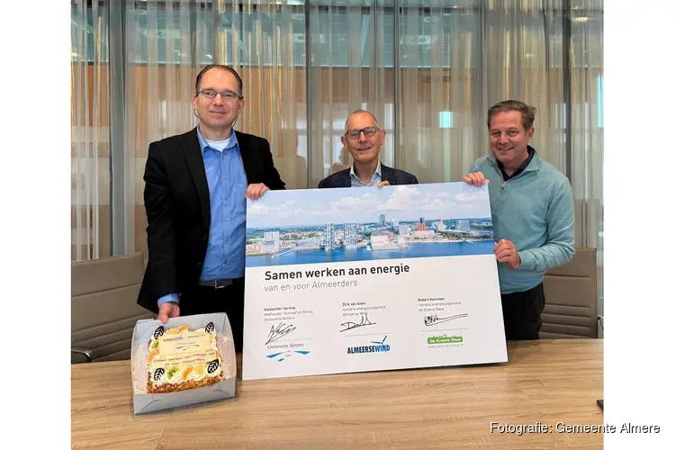 Gemeente Almere, Almeerse Wind en De Groene Reus werken samen aan energie: van en voor Almeerders