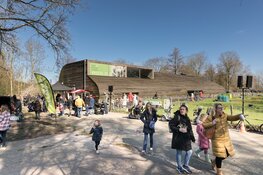 Vier de herfst in het oudste bos van de stad. Herfstfeest vroege Vogelbos Almere