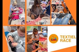 Groep 6 van De Windwijzer doet mee met de Textiel Race en geeft kleding een tweede leven
