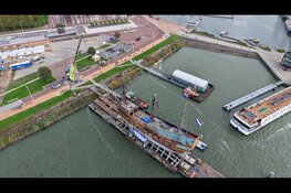 Schip de Batavia voor laatste keer aangekomen in Lelystad